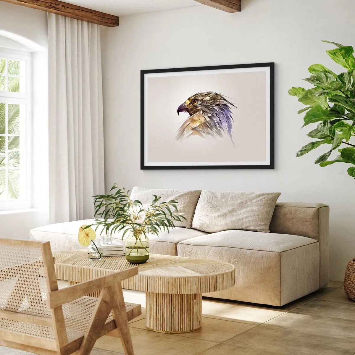 Poster in cornice nera - Ritratto di guerriero - 91x61 cm