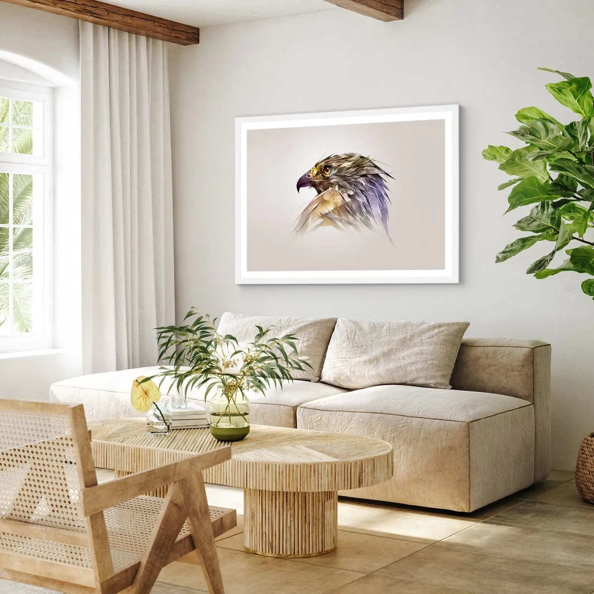 Poster in cornice bianca - Ritratto di guerriero - 40x30 cm