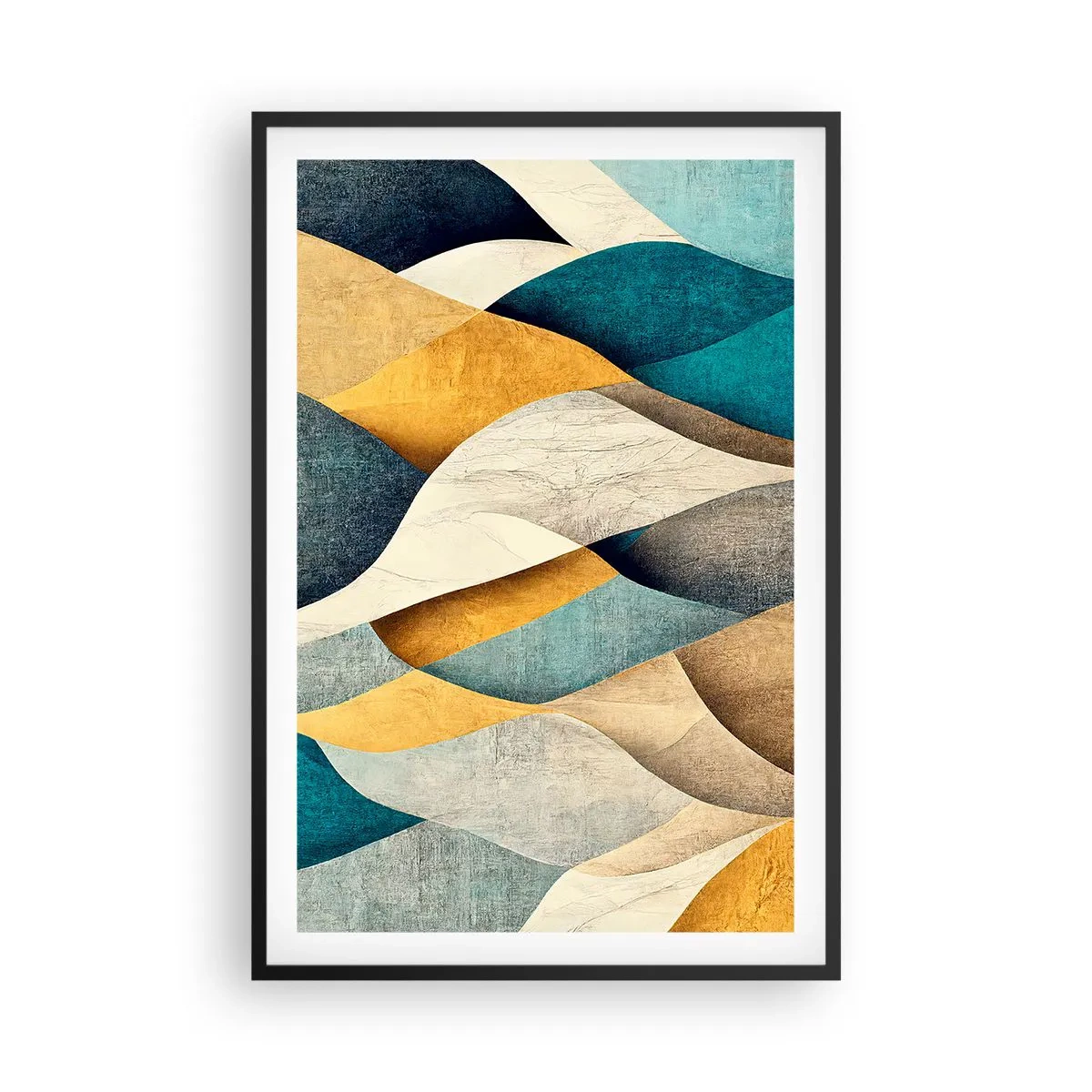 Poster in cornice nera - Ritmo e ondulazioni - 61x91 cm
