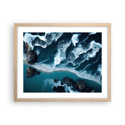 Poster in cornice rovere chiaro - Avvolte dalle onde - 50x40 cm