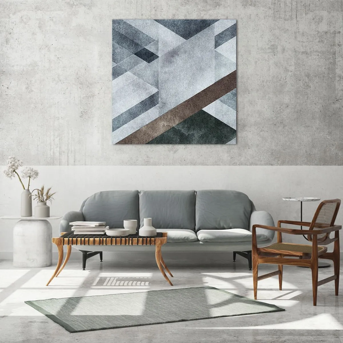 Quadro su vetro - La ricercata eleganza della geometria - 50x50 cm