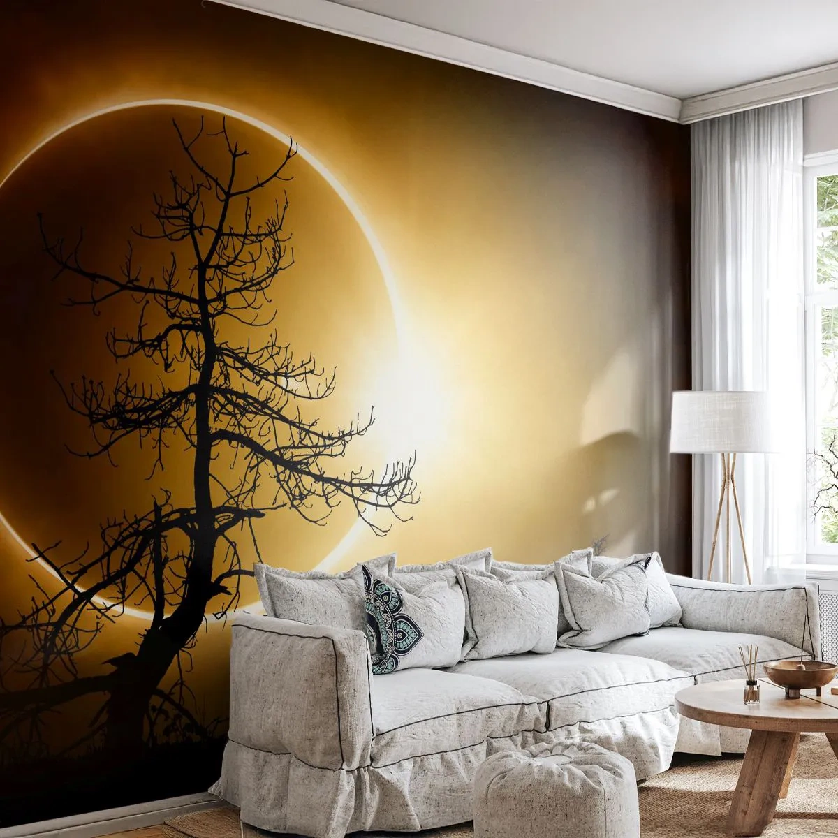 Fotomurali Standard Eco - Eclissi totale - Eclisse, Albero, Paesaggio - 200x140 cm