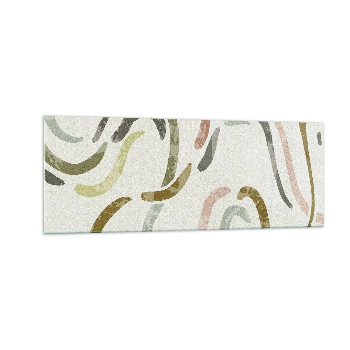 Quadro su vetro - Archi astratti in colori pastello - 140x50cm - La danza gioiosa dell'astrazione - Decorazione murale moderna per soggiorno e camera da letto ARTTOR