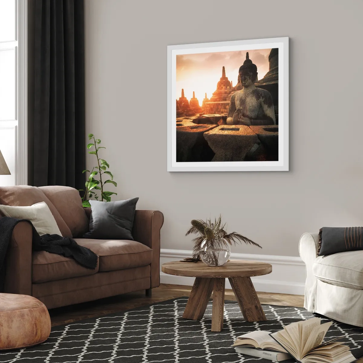 Poster in cornice bianca - La pagoda della grande saggezza - 50x50 cm