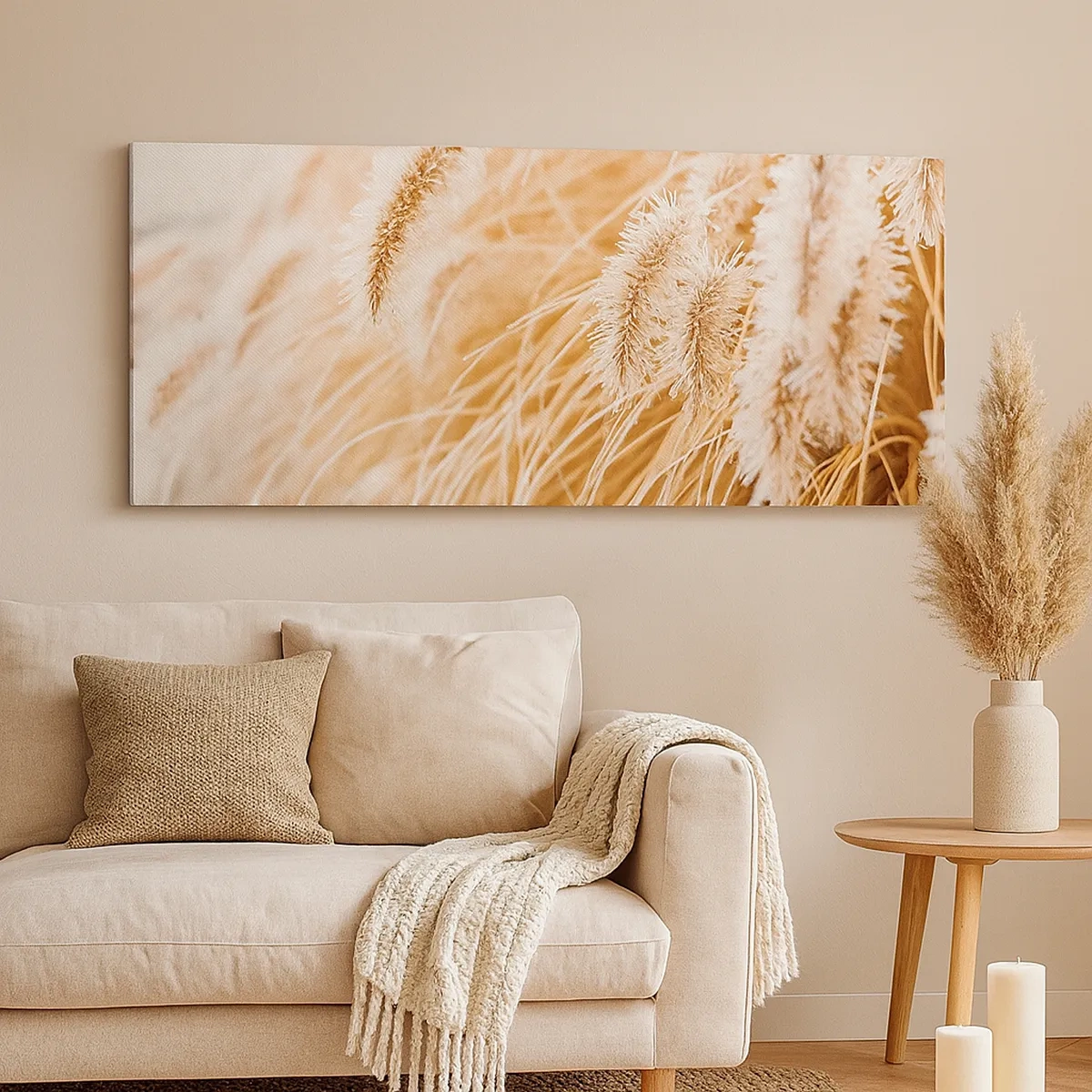 Quadro su tela - Stampe su Tela - Il fruscio dorato dell'erba - 30x30 cm