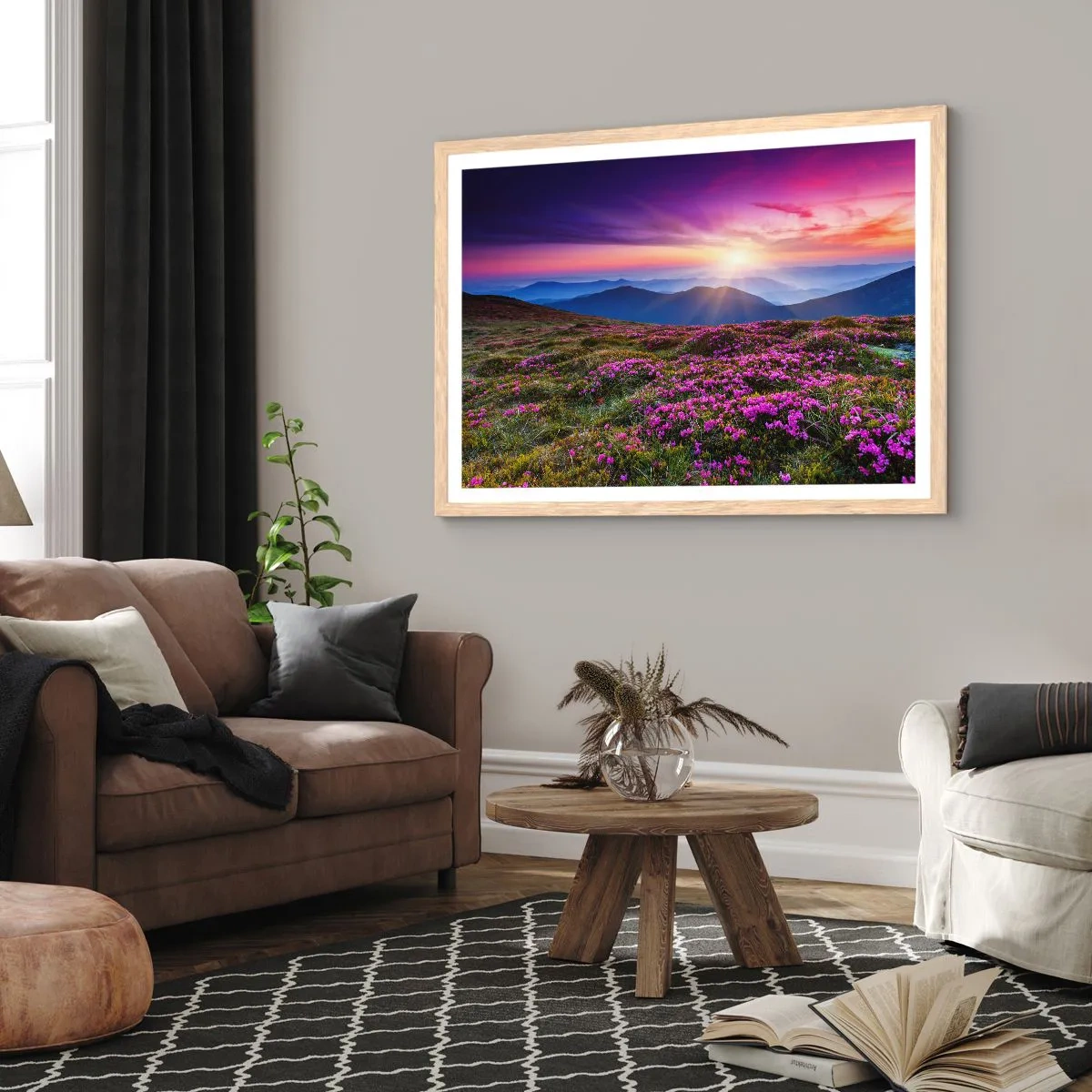 Poster in cornice rovere chiaro - Il profumo dei fiori freschi del campo - 50x40 cm