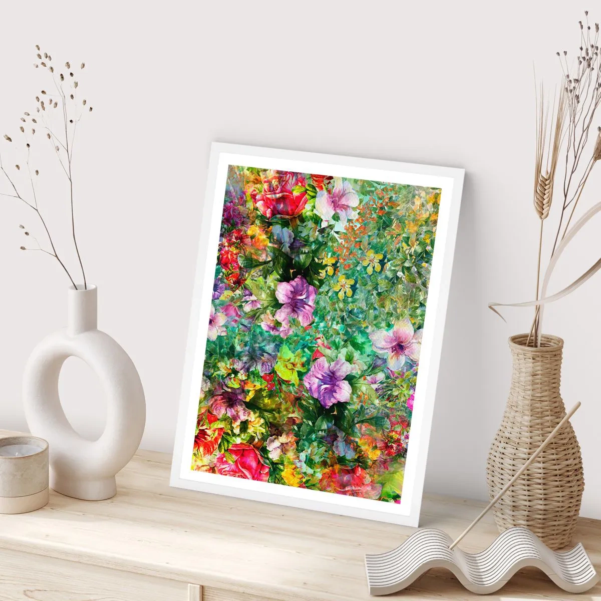 Poster in cornice bianca - Perdersi nei fiori - 40x50 cm