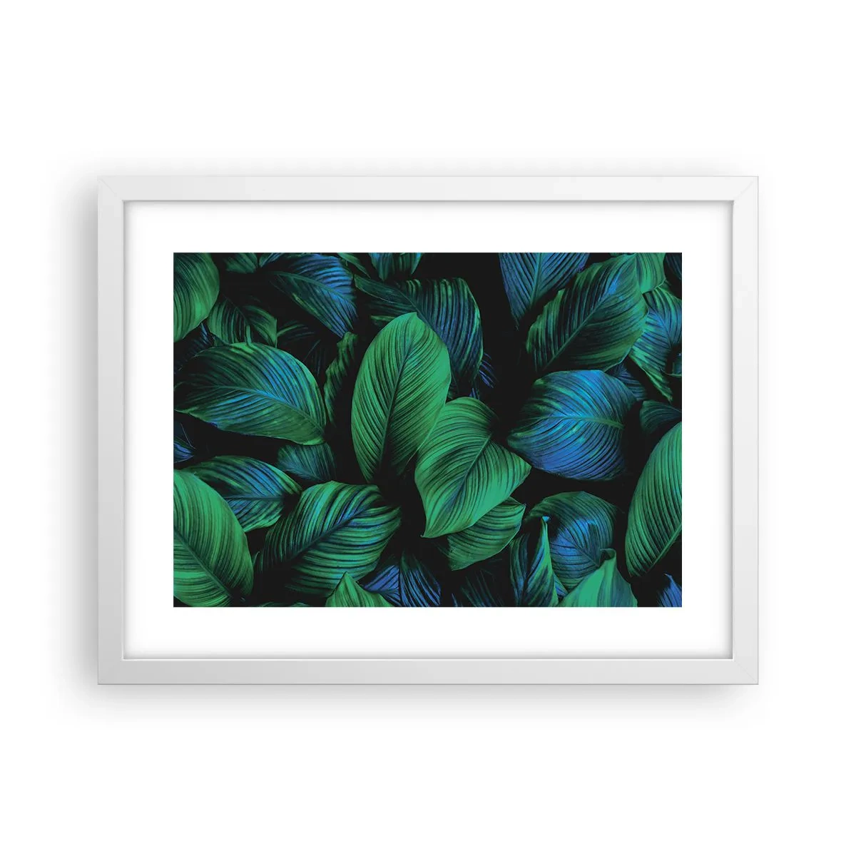 Poster in cornice bianca - Nella folla verde - 40x30 cm