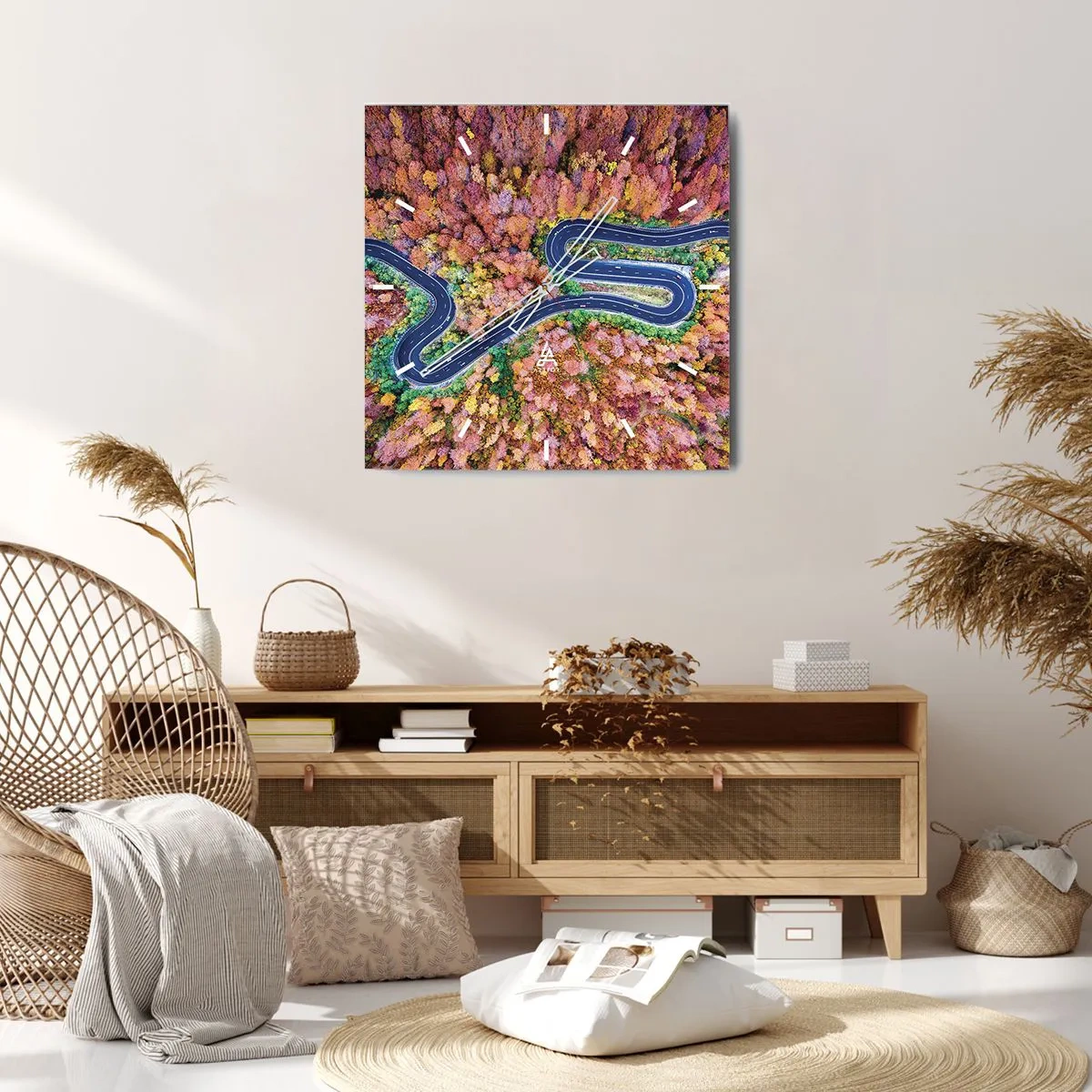 Orologio da parete - Orologio in Vetro - Via tortuosa attraverso il bosco - 30x30 cm