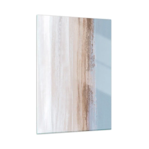 Quadro su vetro - Paesaggio astratto con cielo e terra pastello - 50x70cm - Paesaggio incerto - Decorazione murale moderna per soggiorno e camera da letto ARTTOR
