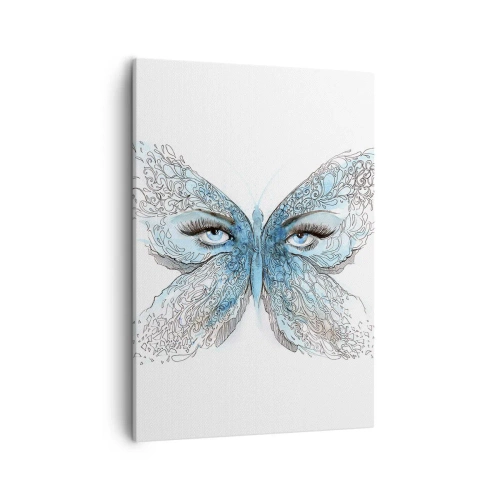 Quadro su tela - Stampe su Tela - Acquerello artistico di una farfalla con gli occhi azzurri - 50x70cm - Argo azzurro - Decorazione murale moderna per soggiorno e camera da letto ARTTOR