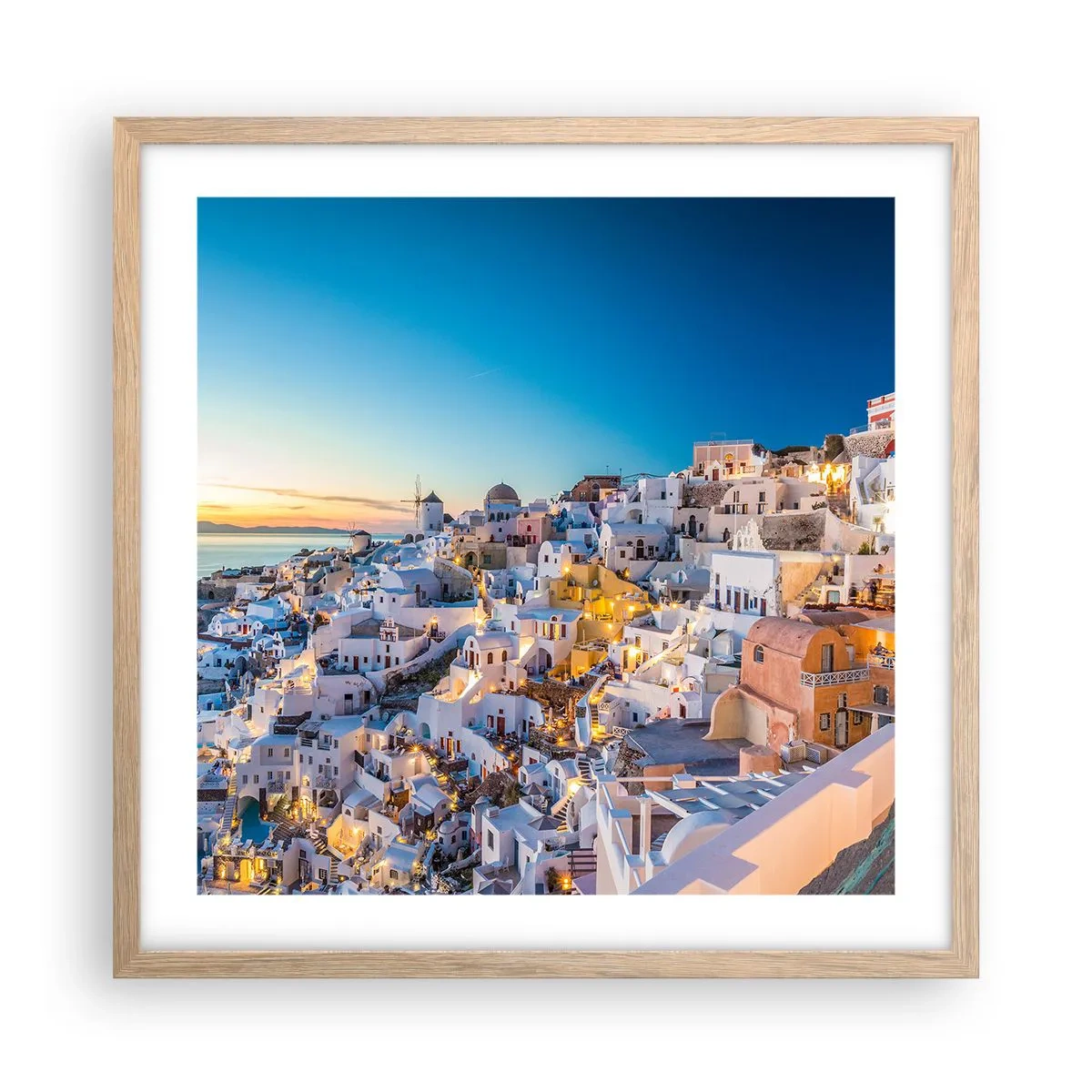 Poster in cornice rovere chiaro - Essenza della grecità - 50x50 cm