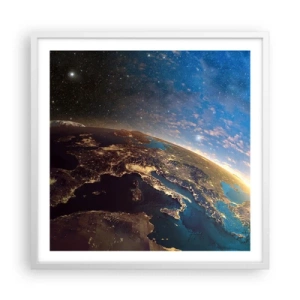 Poster in cornice bianca - Guardiamoci da lontano - 60x60 cm
