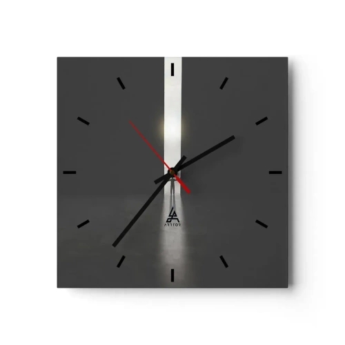 Orologio da parete - Orologio in Vetro - Un uomo in piedi alla luce di una stretta fessura in uno spazio buio - 30x30cm - Un passo verso un chiaro futuro - Decorazione murale moderna per soggiorno e camera da letto ARTTOR