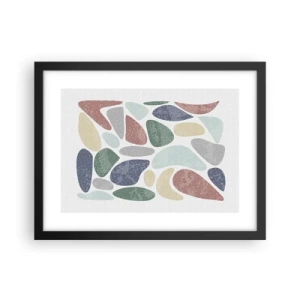 Poster in cornice nera - Mosaico di colori incipriati - 40x30 cm