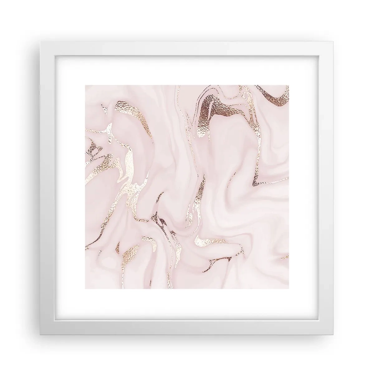 Poster in cornice bianca - Nella follia rosa - 30x30 cm