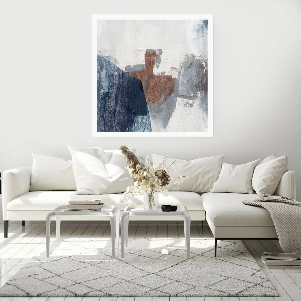 Poster - Forme blu e marroni - 60x60 cm