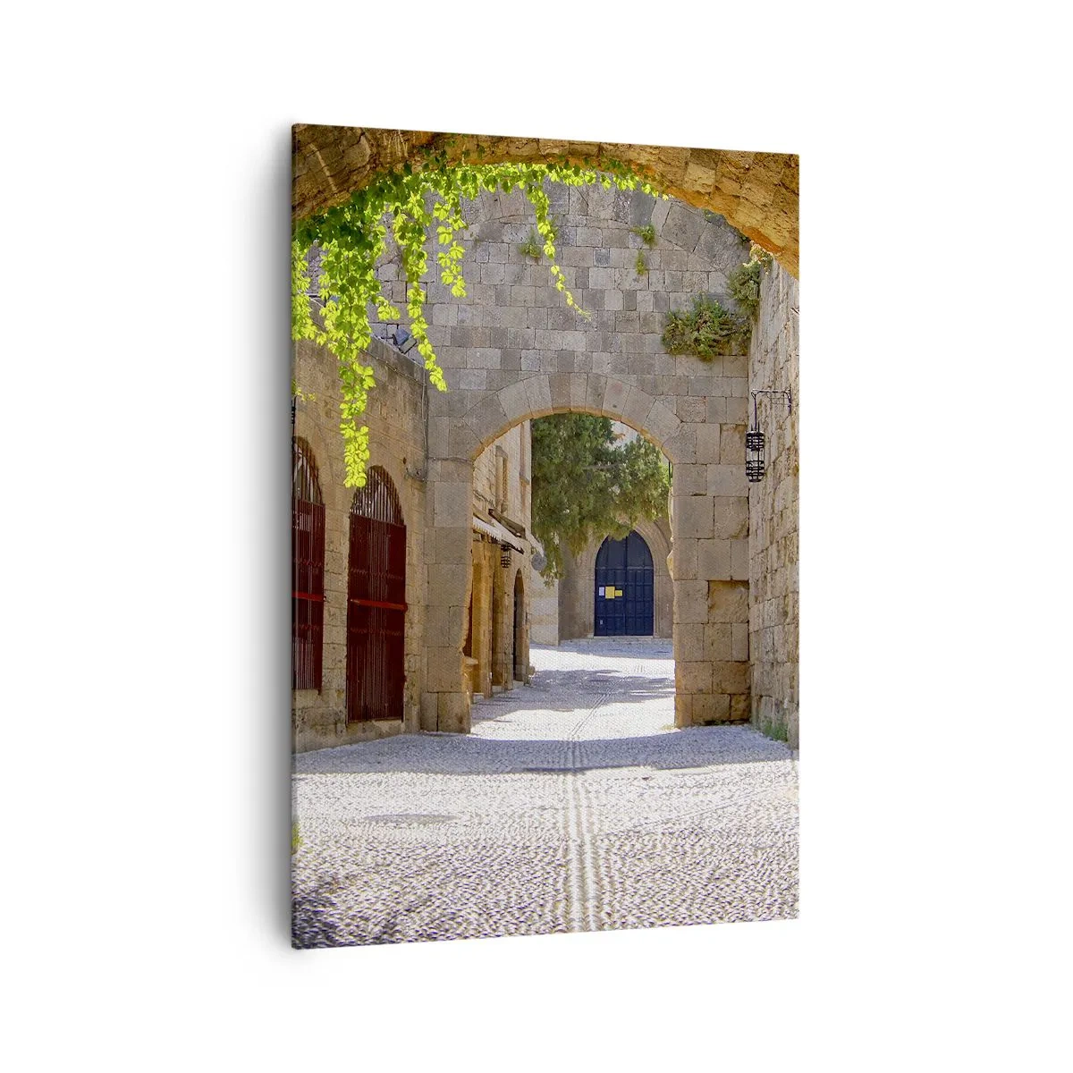 Quadro su tela - Stampe su Tela - Archi in pietra e strade acciottolate in stile medievale - 70x100cm - Adesso passerà il corteo - Decorazione murale moderna per soggiorno e camera da letto ARTTOR