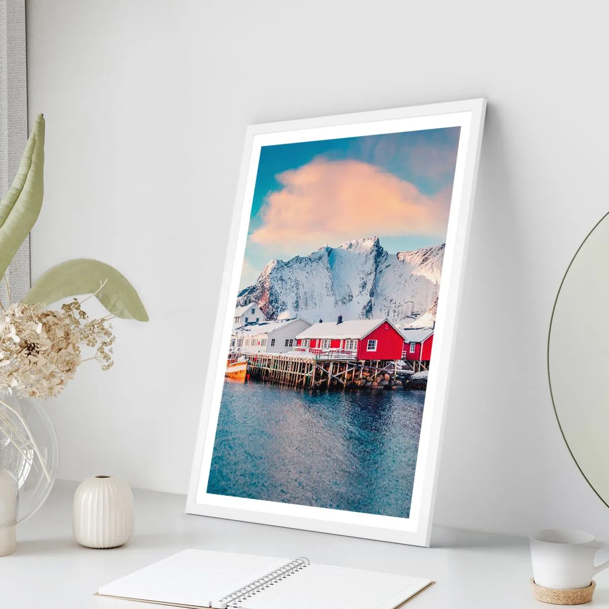 Poster in cornice bianca - Atmosfera del nord - 50x70 cm