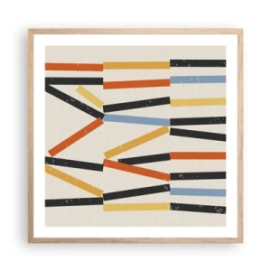 Poster in cornice rovere chiaro - Composizione orizzontale - 60x60 cm