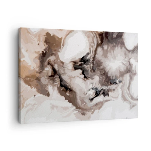 Quadro su tela - Stampe su Tela - Motivo astratto nei toni del marrone e del bianco - 70x50cm - La nascita della galassia - Decorazione murale moderna per soggiorno e camera da letto ARTTOR