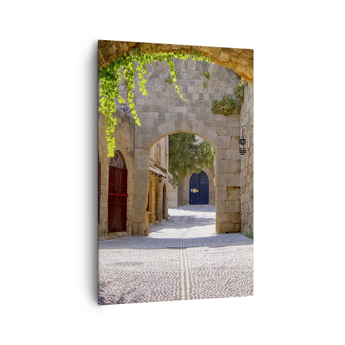 Quadro su tela - Stampe su Tela - Archi in pietra e strade acciottolate in stile medievale - 80x120cm - Adesso passerà il corteo - Decorazione murale moderna per soggiorno e camera da letto ARTTOR