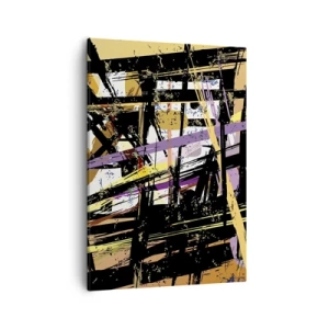 Quadro su tela - Stampe su Tela - Linee e forme astratte su uno sfondo beige - 50x70cm - Taglio netto - Decorazione murale moderna per soggiorno e camera da letto ARTTOR