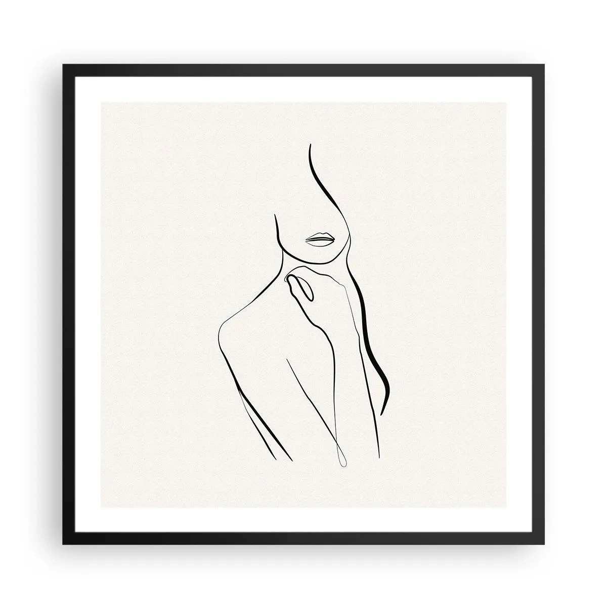 Poster in cornice nera - Onda di malinconia - 60x60 cm