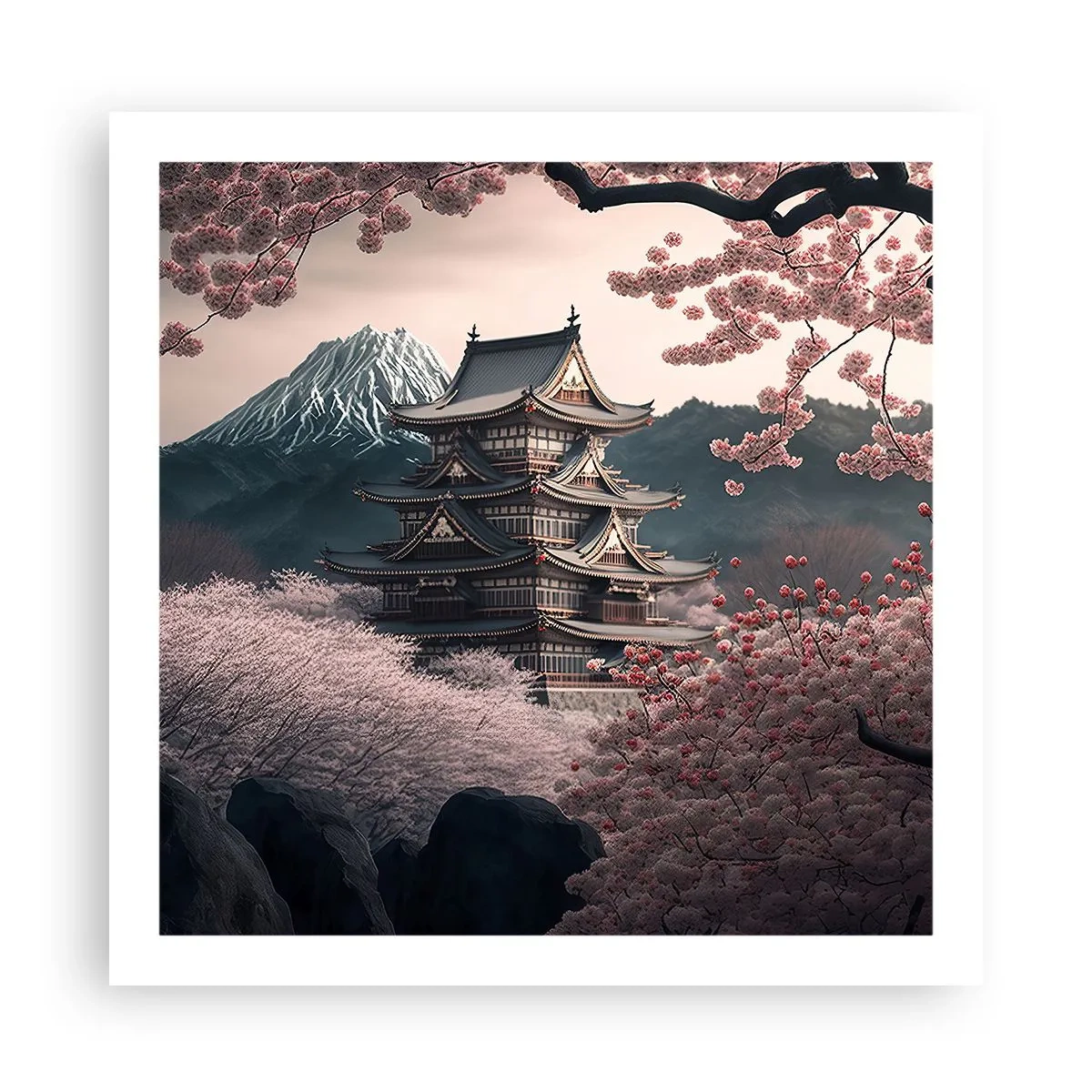 Poster - Il Paese dei ciliegi in fiore - 60x60 cm