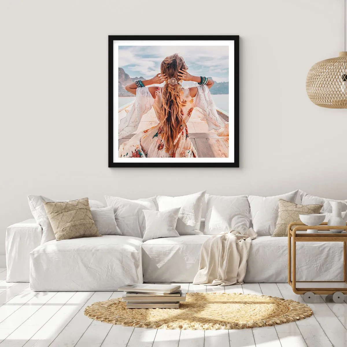 Poster in cornice nera - In cammino verso la felicità - 40x40 cm