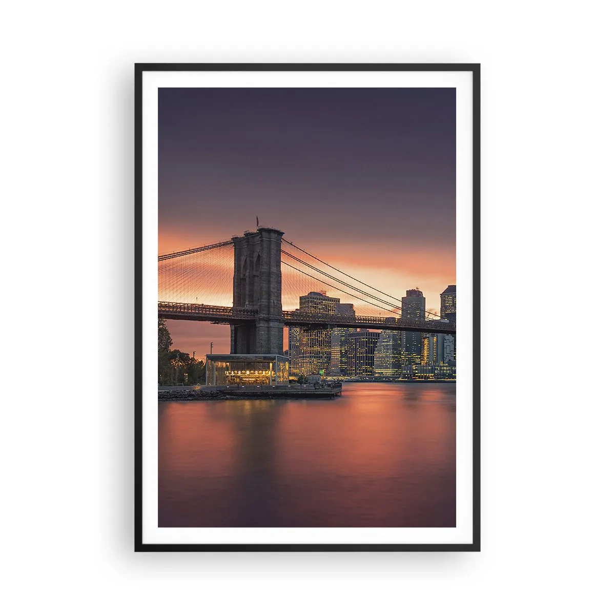 Poster in cornice nera - Immersa nel silenzio lilla - 70x100 cm