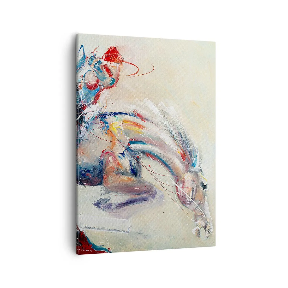 Quadro su tela - Stampe su Tela - Un'immagine dinamica di un cavallo in stile artistico astratto. - 50x70cm - Tieniti, voliamo - Decorazione murale moderna per soggiorno e camera da letto ARTTOR