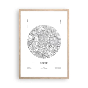 Poster in cornice rovere chiaro - Anatomia di Madrid - 50x70 cm