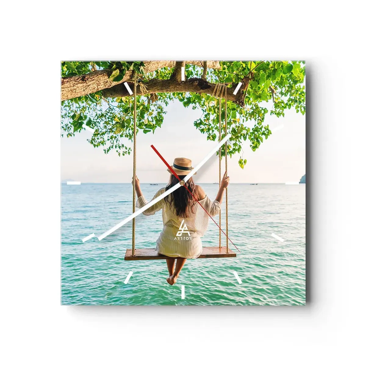 Orologio da parete - Orologio in Vetro - La vita è bella - 40x40 cm