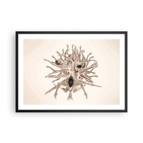 Poster in cornice nera - Composizione astratta di ballerini in movimento - 70x50cm - Fiorendo nella danza - Decorazione murale moderna per soggiorno e camera da letto ARTTOR