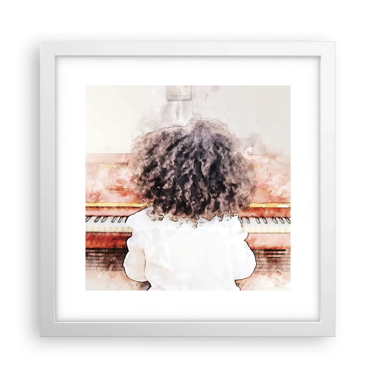 Poster in cornice bianca - Nel nuovo mondo - 30x30 cm