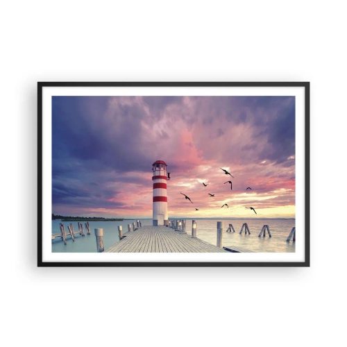 Poster in cornice nera - Tempo di tornare in porto - 91x61 cm