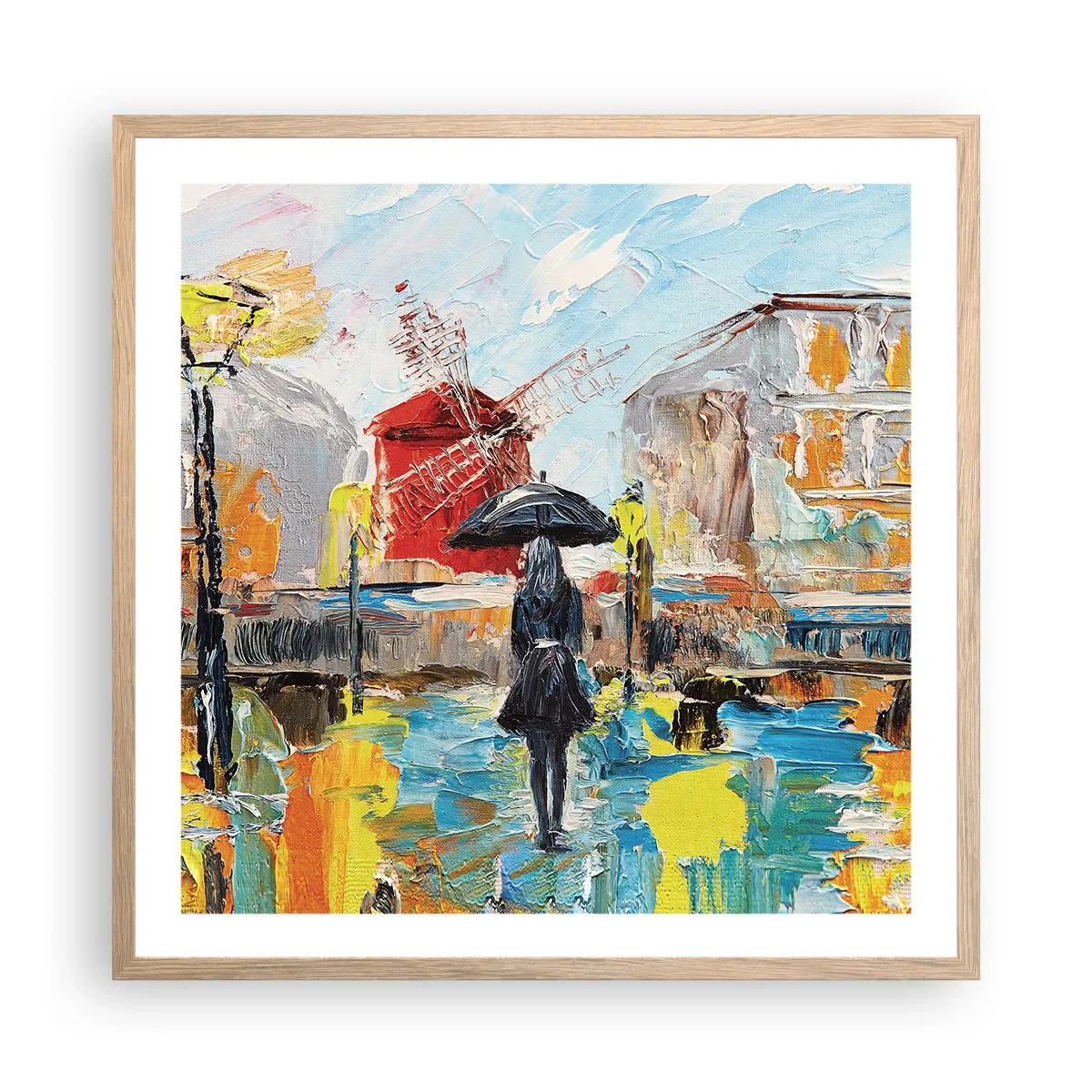 Poster in cornice rovere chiaro - Leggende di Parigi - 60x60 cm