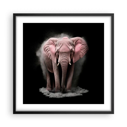 Poster in cornice nera - Non pensare all'elefante rosa! - 50x50 cm