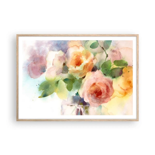 Poster in cornice rovere chiaro - Delicati come un acquerello - 100x70 cm