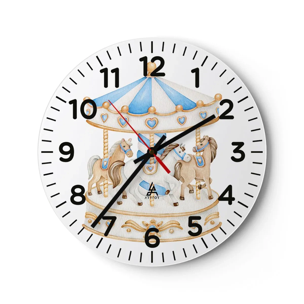 Orologio da parete - Orologio in Vetro - Dolce infanzia - 30x30 cm