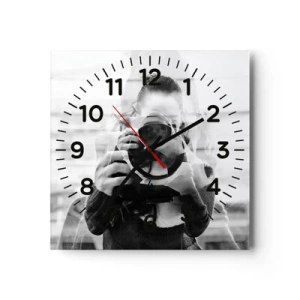 Orologio da parete - Orologio in Vetro - Il creatore e il materiale - 30x30 cm