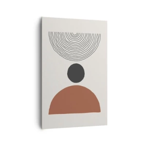 Quadro su tela - Stampe su Tela - Figure geometriche astratte in colori caldi - 80x120cm - Al centro dell'attenzione - Decorazione murale moderna per soggiorno e camera da letto ARTTOR