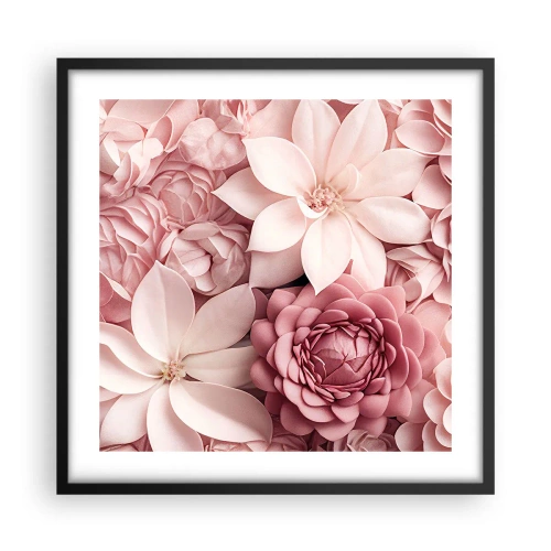Poster in cornice nera - Nei petali di rosa - 50x50 cm