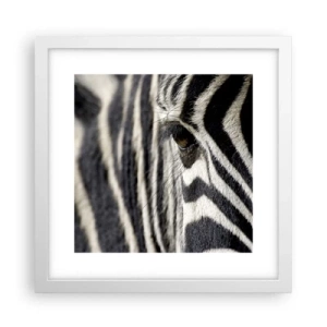 Poster in cornice bianca - Ritratto a strisce - 30x30 cm