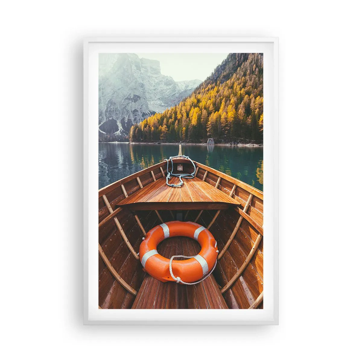 Poster in cornice bianca - Gita sui monti - 61x91 cm