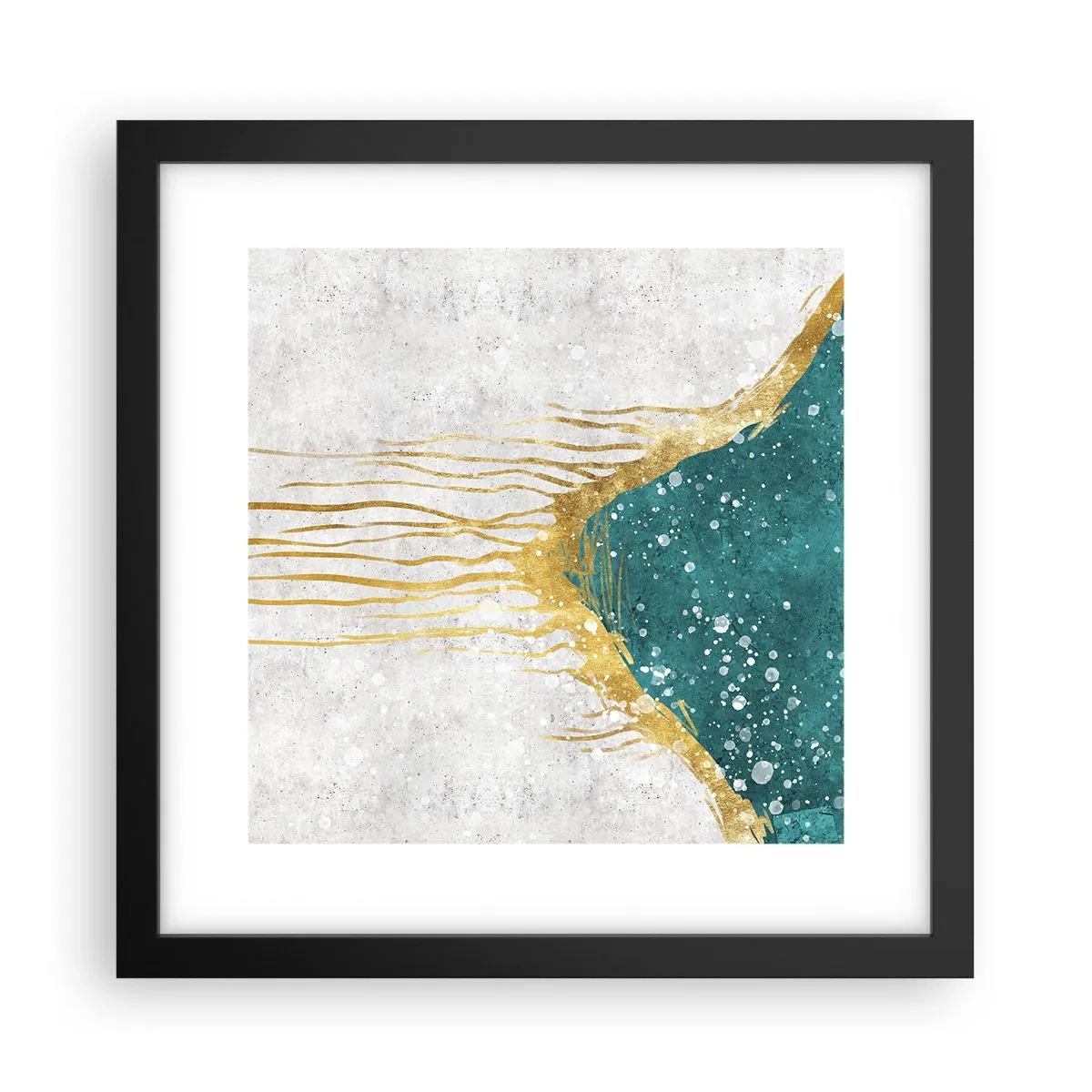 Poster in cornice nera - Flusso dorato - 30x30 cm
