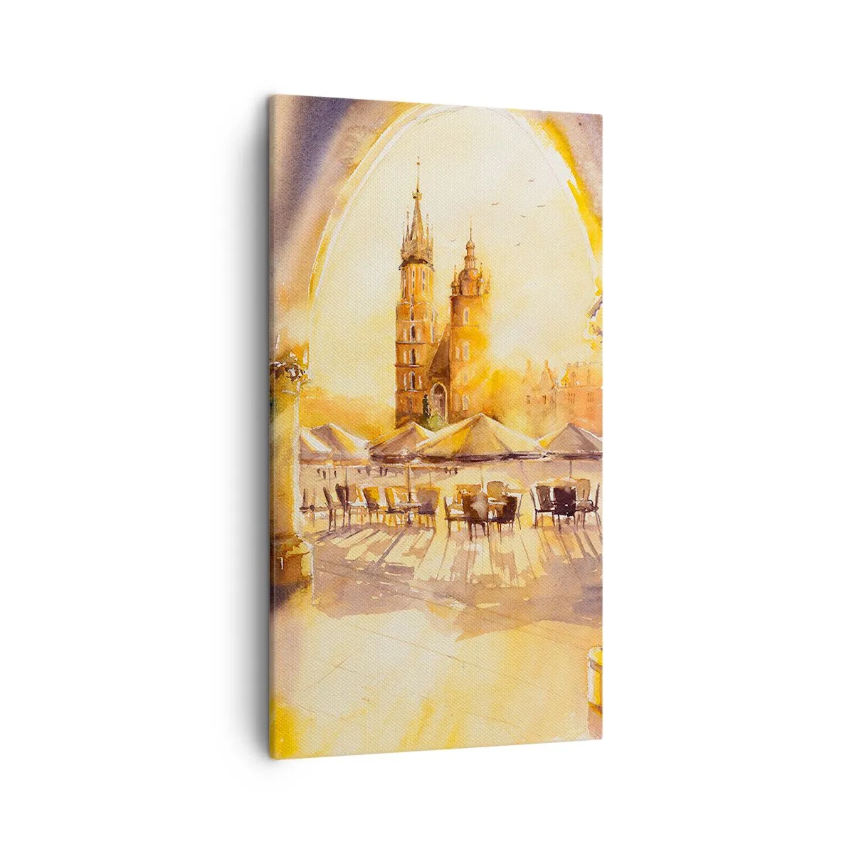 Quadro su tela - Stampe su Tela - Alba sulla piazza di Cracovia - 45x80 cm