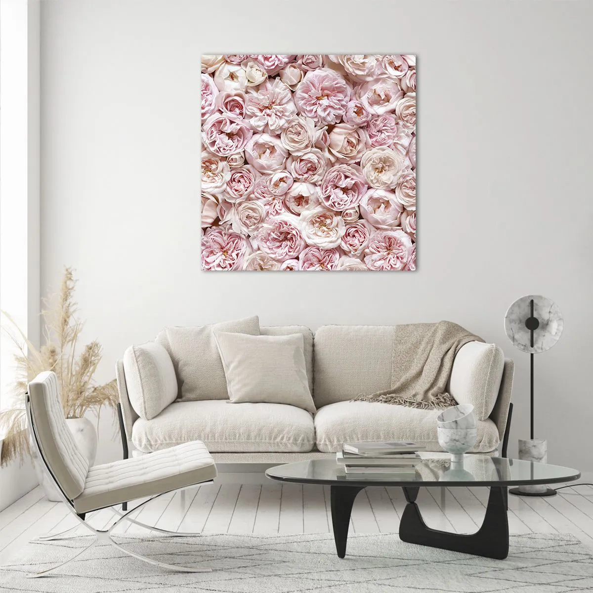 Quadro su vetro - Coperto di rose - 50x50 cm
