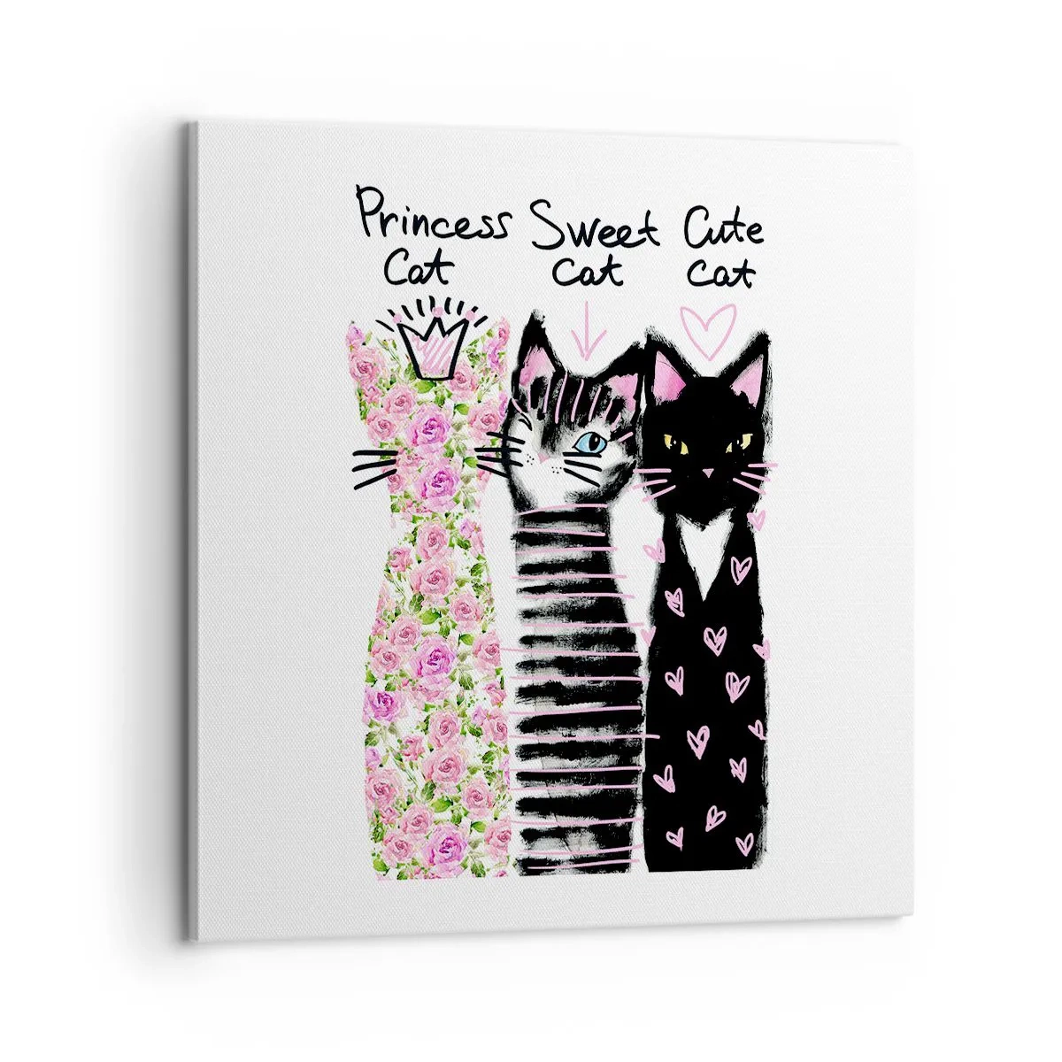 Quadro su tela - Stampe su Tela - C'erano una volta tre gattini - 60x60 cm